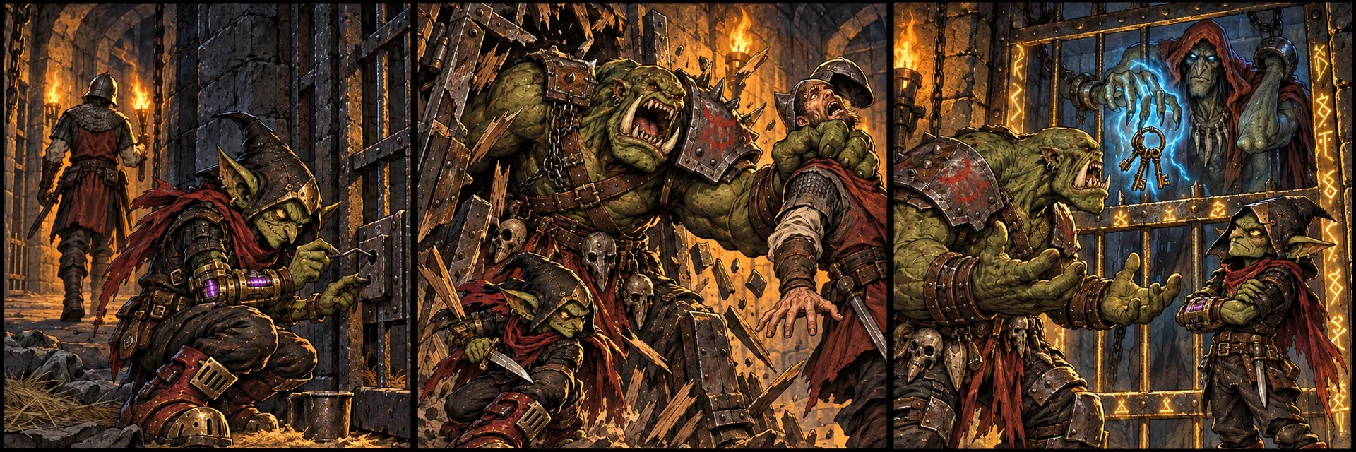 A fuga em três celas: Goblin, Ork e Troll